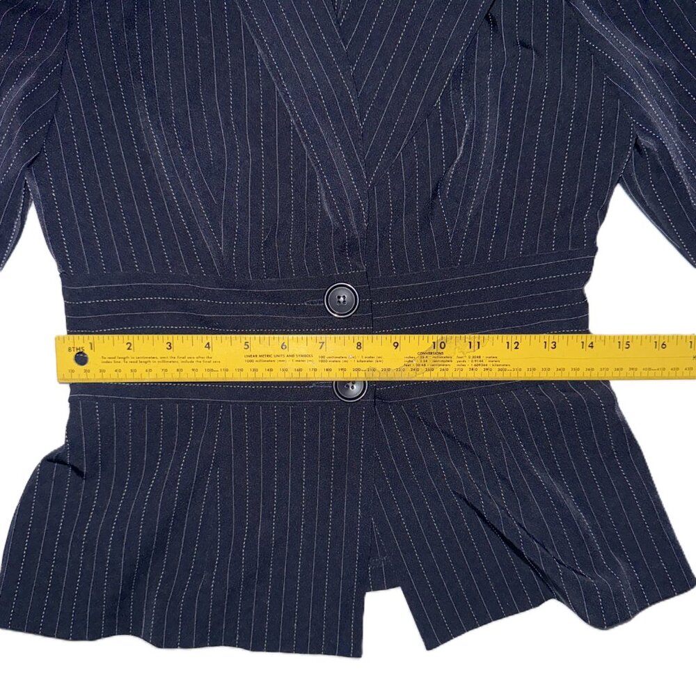 DBY Ltd. Blazer / Jacket - Dark Navy Blue - Pinstriped, Size 3/4 - Picture 8 of 9